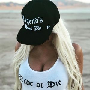 DIRTY REBEL "LEGENDS NEVER DIE” Snapback HAT WITH white LOGO UNISEX